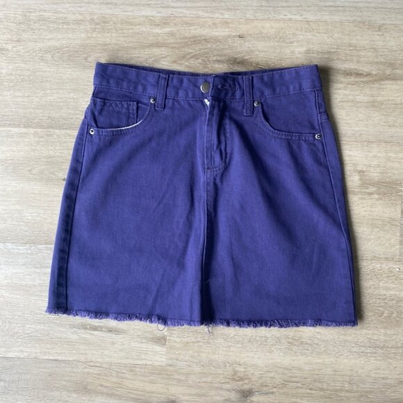 Dresses & Skirts - Mini denim skirt, purple color
